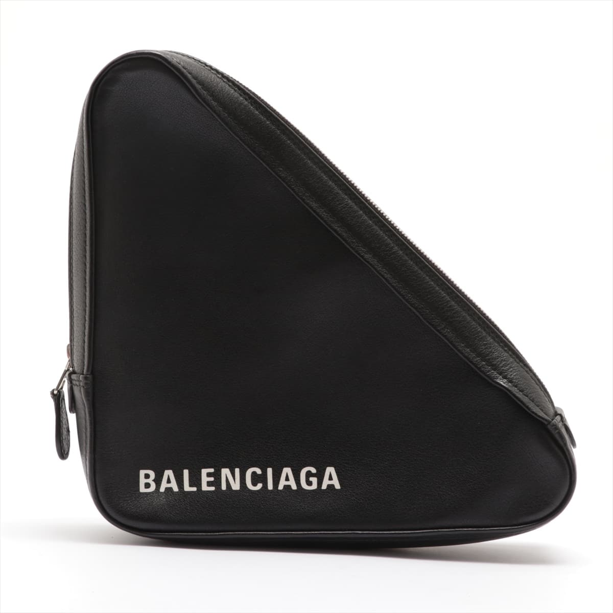 Balenciaga Triangle Duffel Leather Clutch bag Black