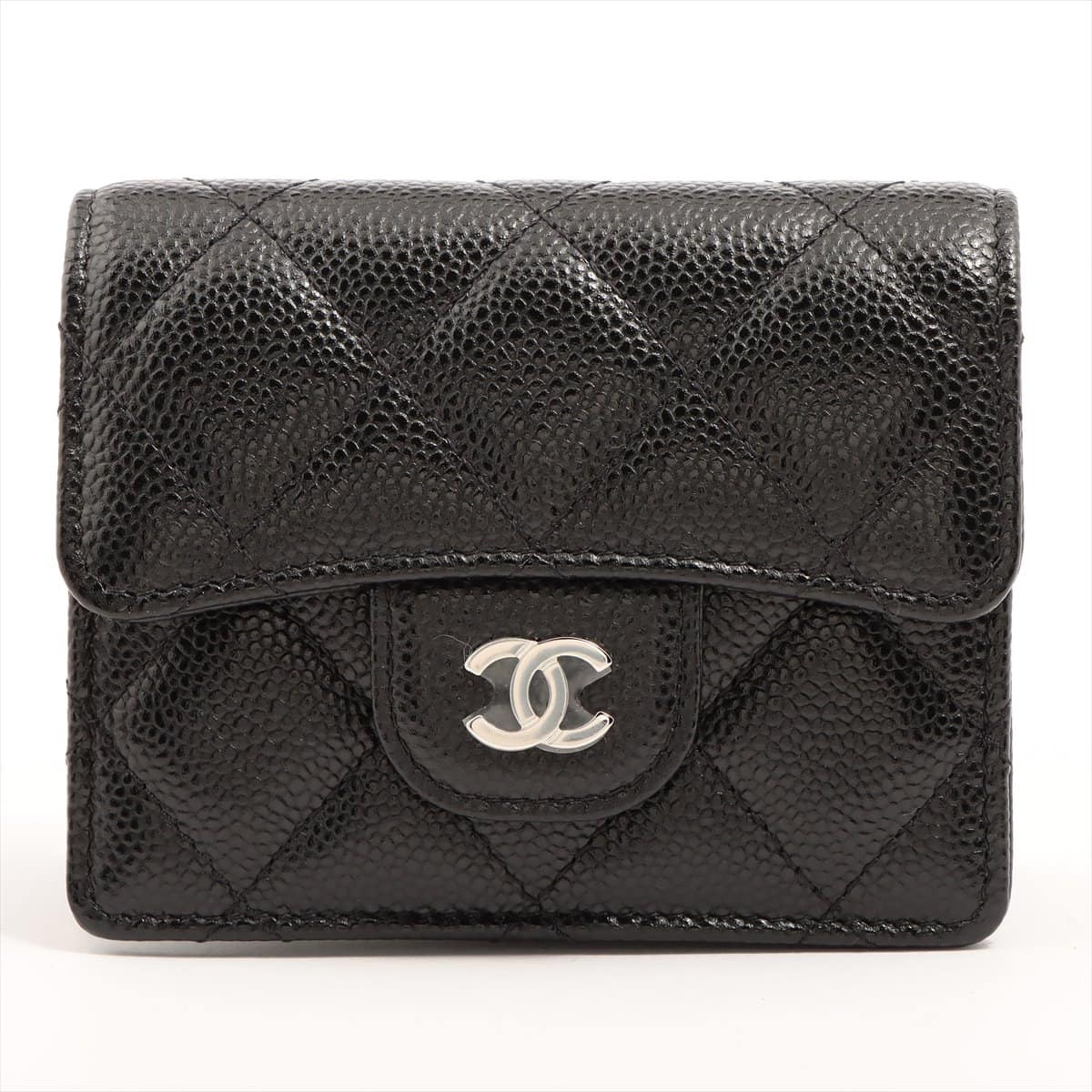 Chanel Mini Matelasse Caviarskin Card Case Ogoto Machi Black Silver Metal fittings 30 Determination of sales destination