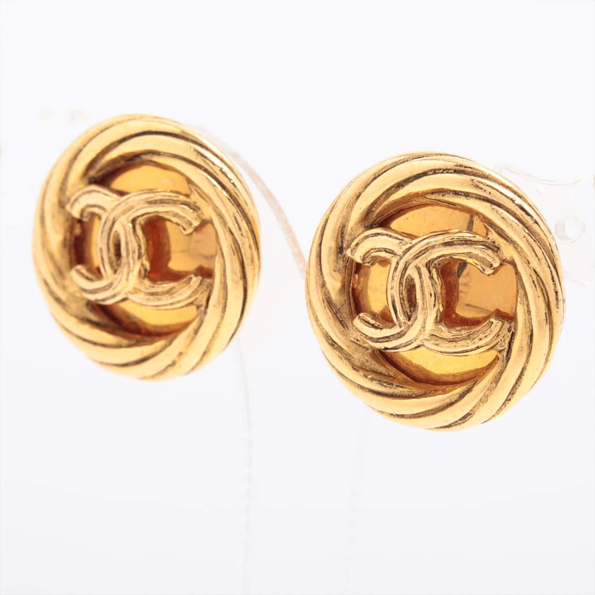 Chanel Coco Mark 93P Earrings (for both ears) GP Gold