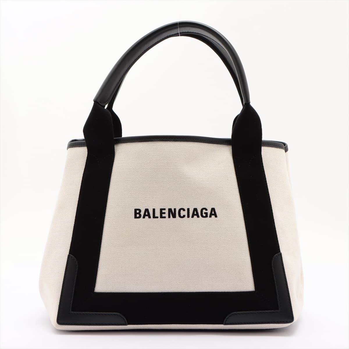 Balenciaga Navy Cabas canvas Hand bag White 339933
