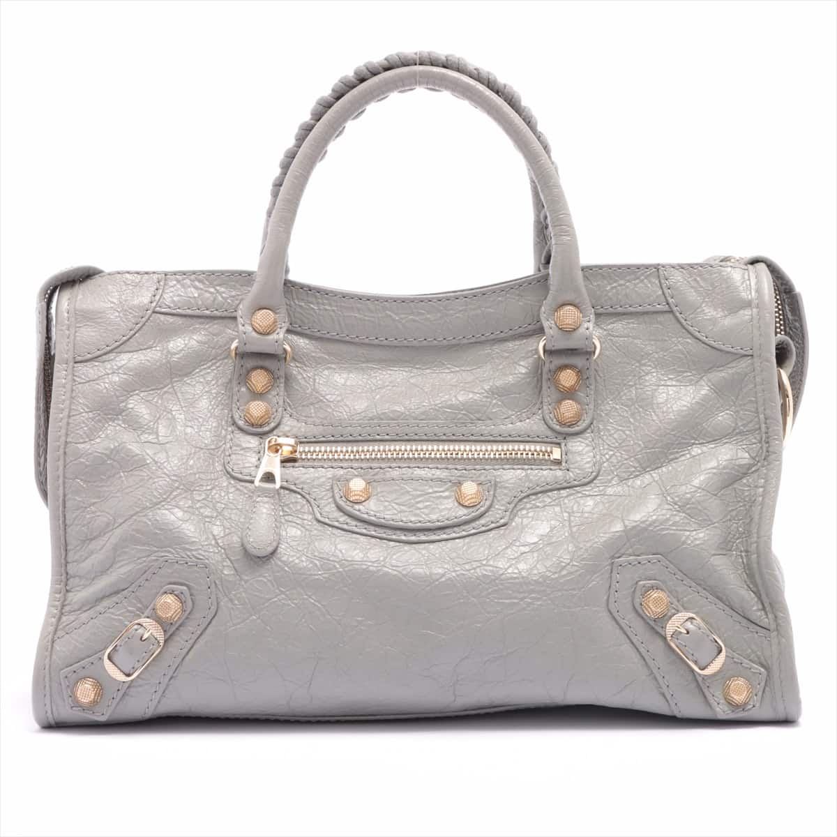 Balenciaga Classic City Coating leather 2way handbag Grey 542022