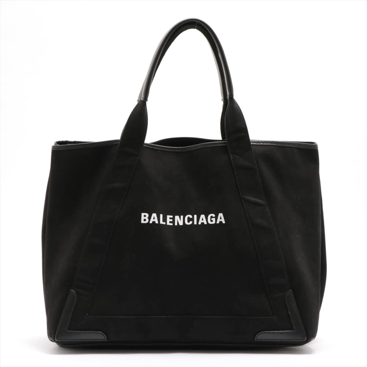 Balenciaga Navy Cabas M canvas Tote bag Black 339936 with pouch