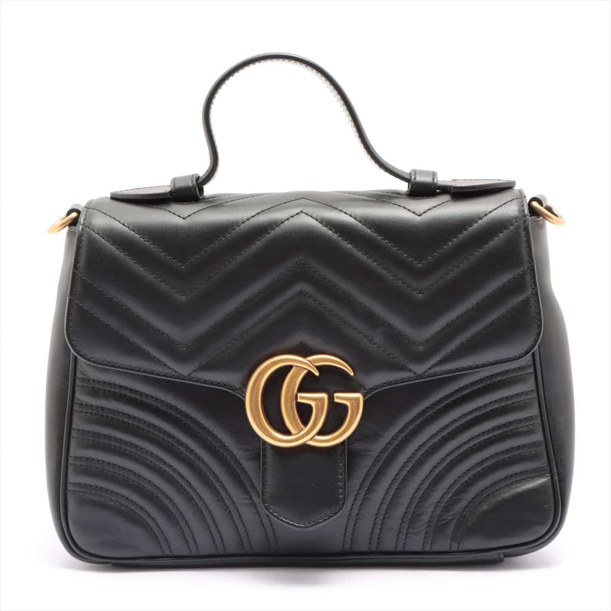 Gucci GG Marmont Leather 2way handbag Black 498110