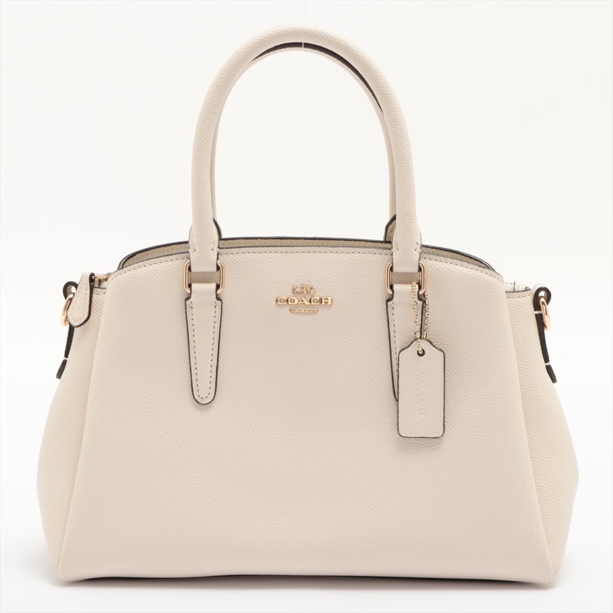 COACH mini sage Carry All Leather 2way handbag White F28977