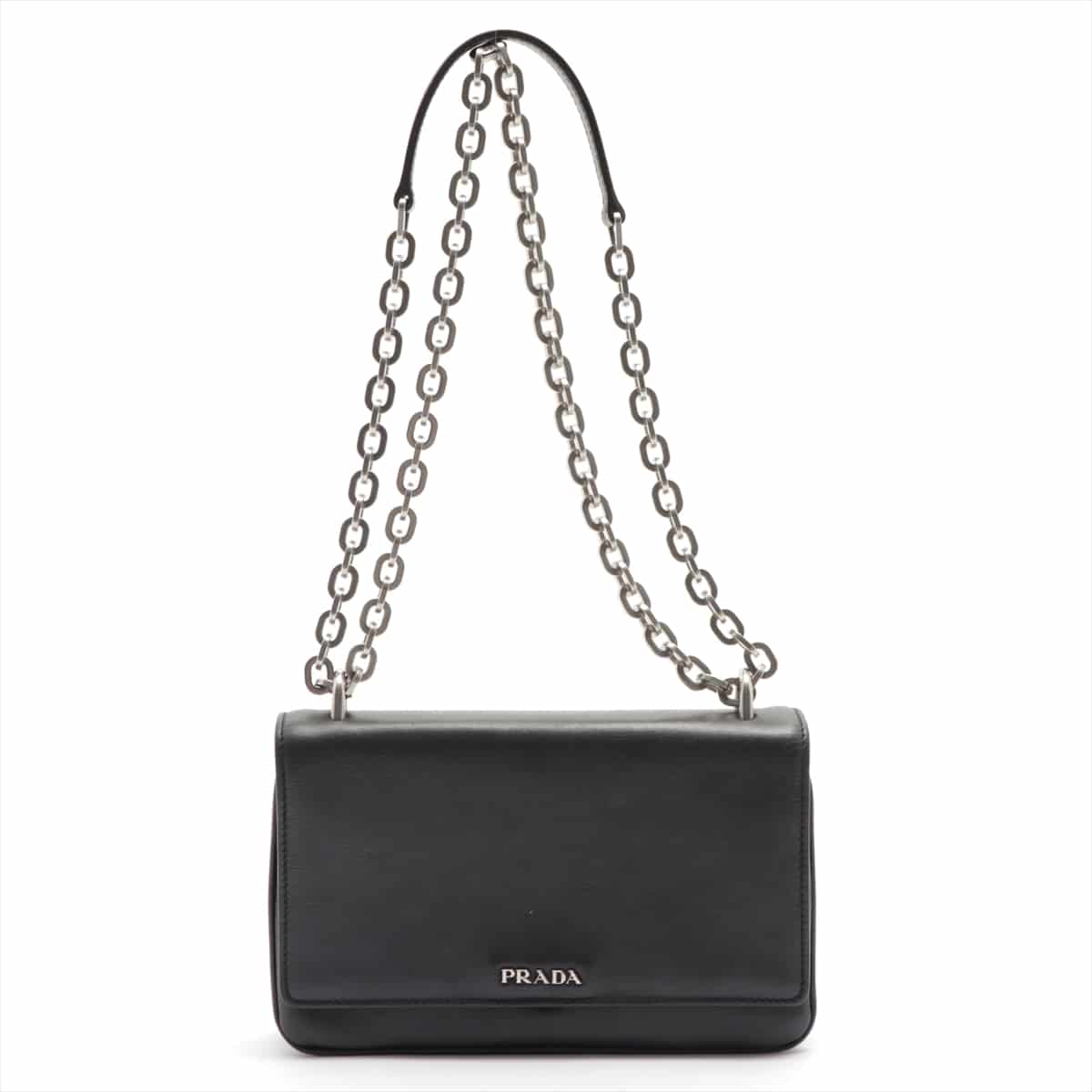 Prada Leather Chain shoulder bag Black