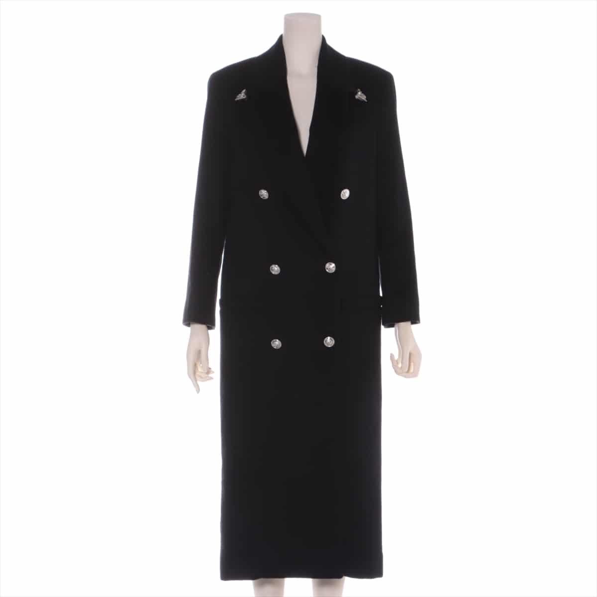VERSACE Wool & Cashmere Long coat 38 Ladies' Black