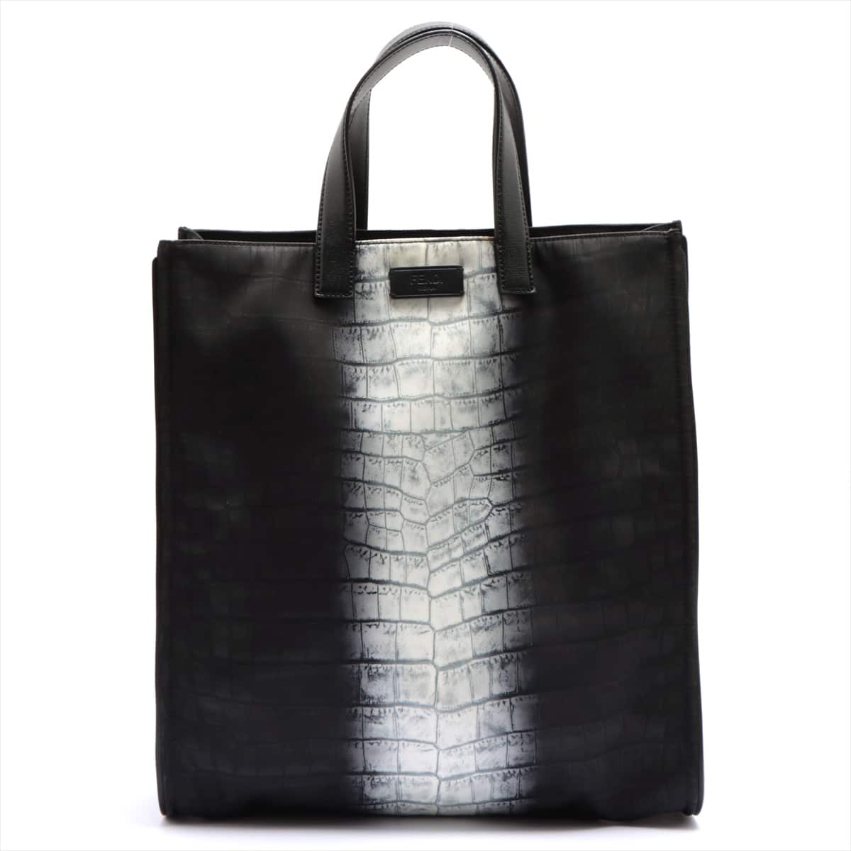 Fendi Nylon & Leather Tote bag Black 7VA367