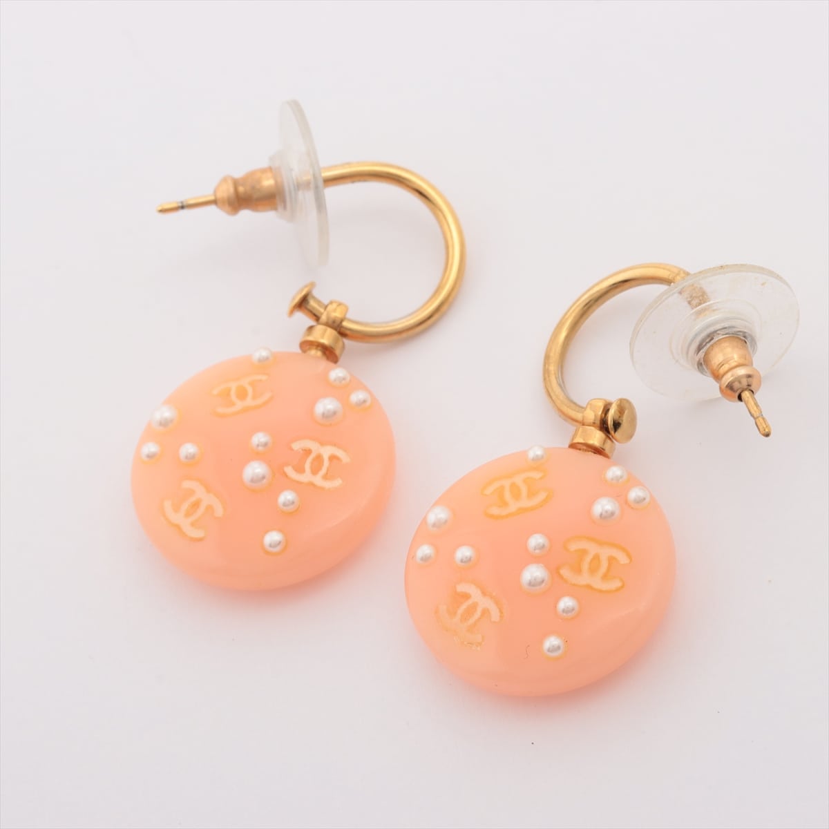 Chanel 03P  Piercing jewelry (for both ears) GP x plastic Pink