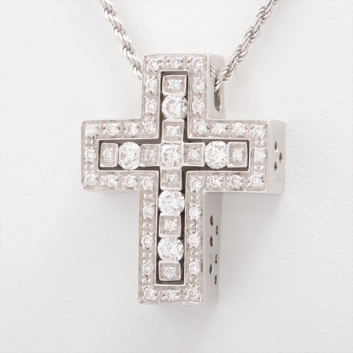 Damiani Belle Époque Cross diamond Necklace 750(WG) 9.6g