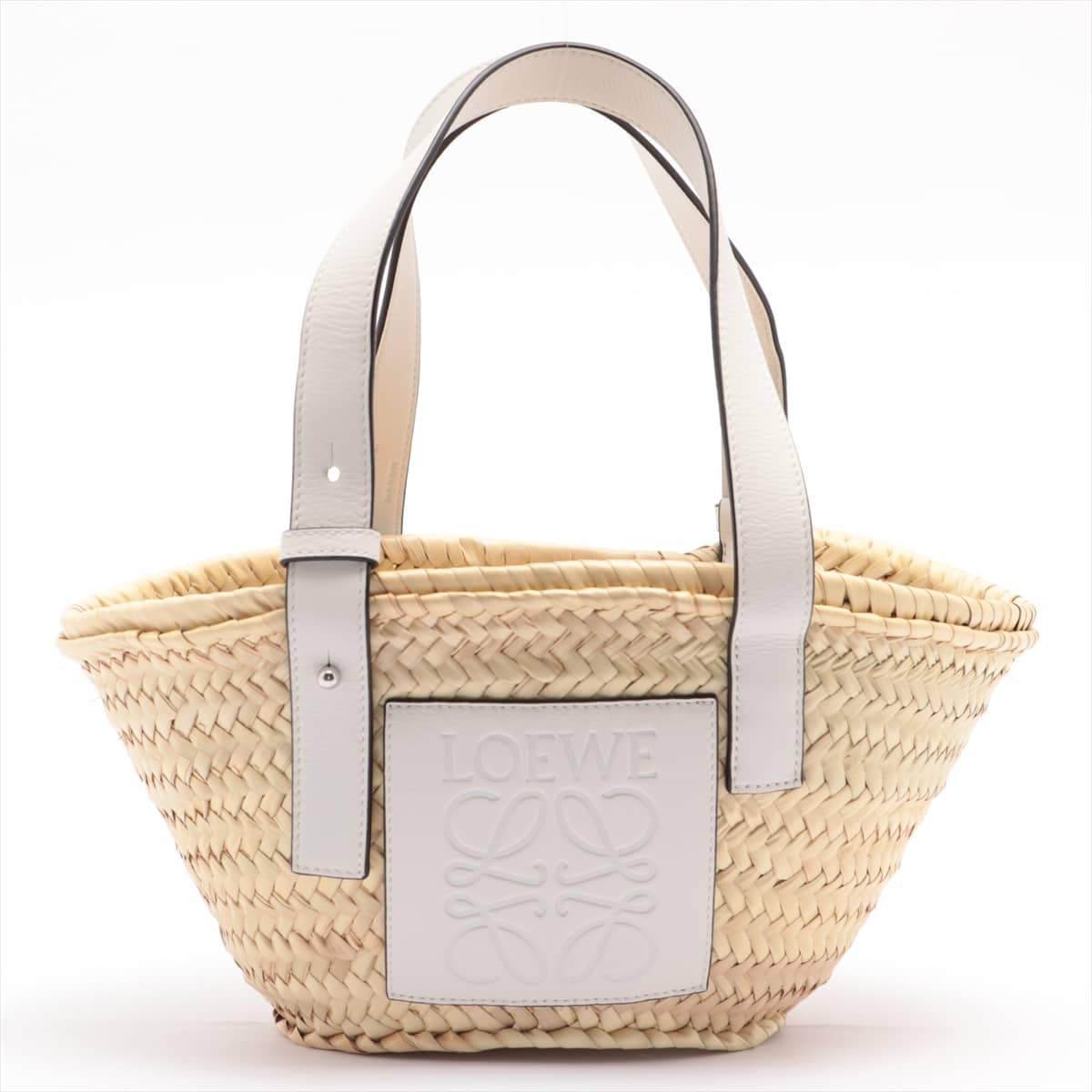 Loewe Basket small Straw & leather Straw bag White