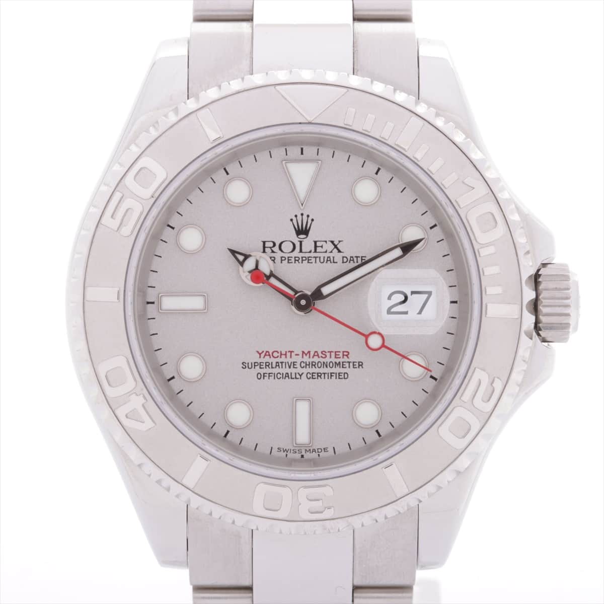 Rolex Yacht‑Master 16622 SS×PT AT Silver-Face Comes with case
