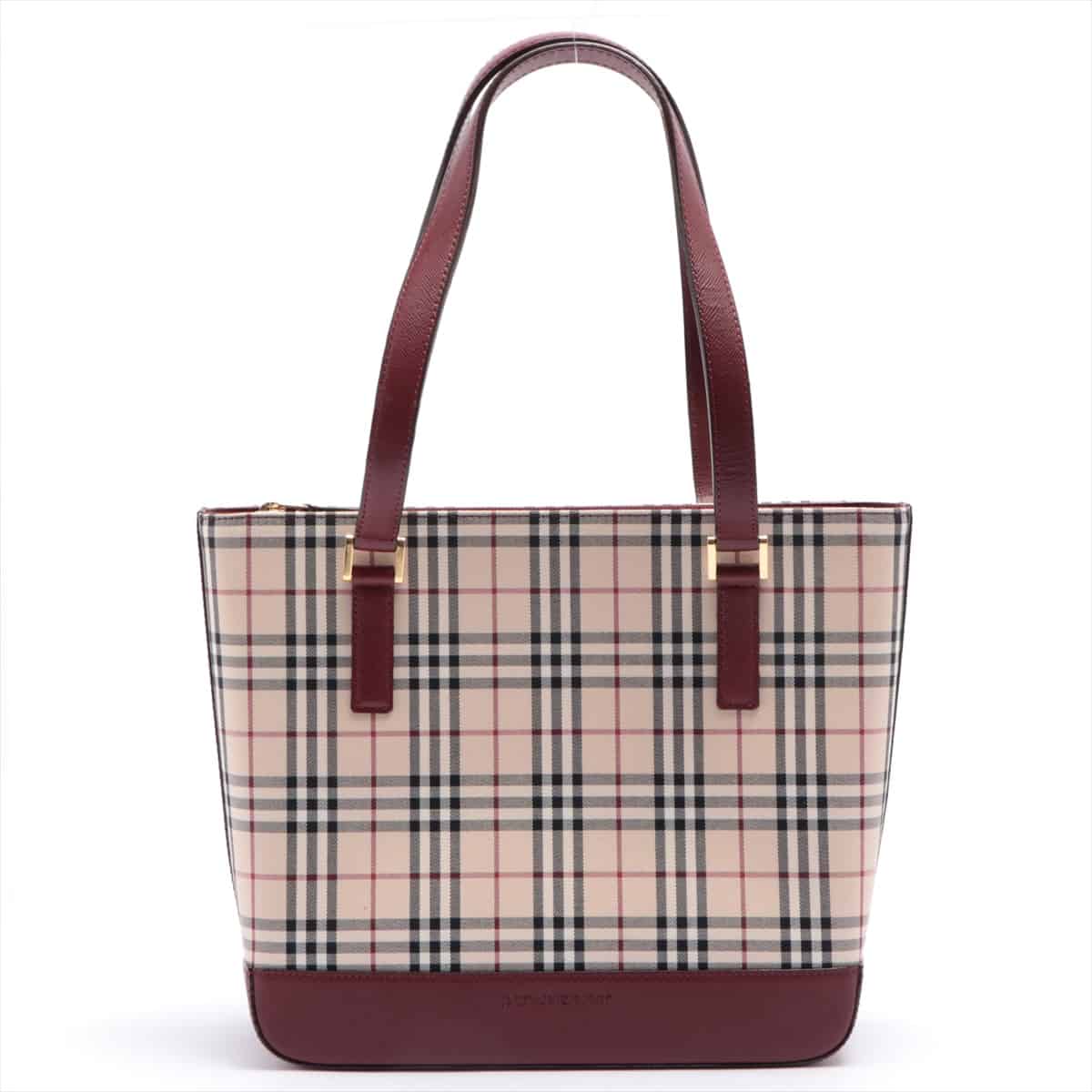 Burberry Canvas & leather Hand bag Beige x red