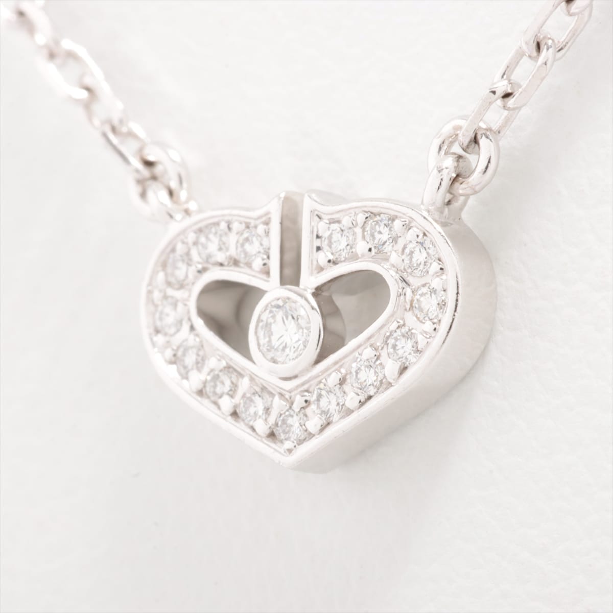 Cartier C Heart diamond Necklace 750WG 4.4g