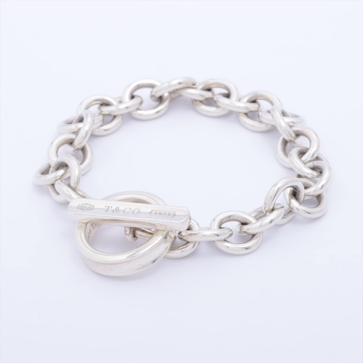 Tiffany 1837 Round Link Toggle Bracelet 925 36.5g Silver
