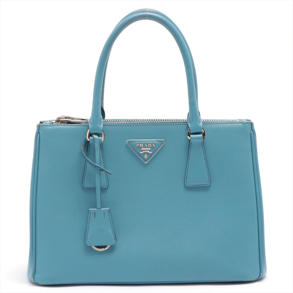 Prada Saffiano Leather Hand bag Blue 1BA863