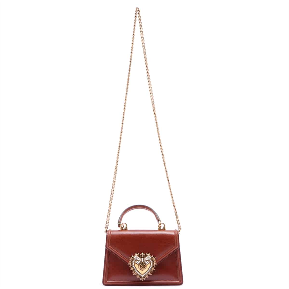 Dolce & Gabbana Devotion Leather 2way shoulder bag Brown