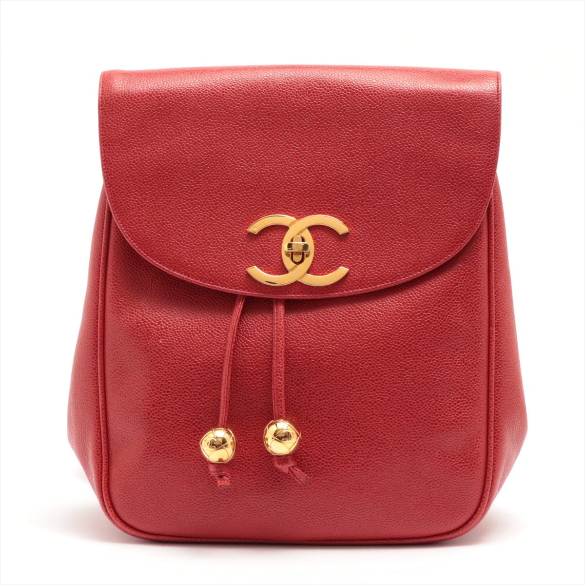 Chanel Coco Mark Caviarskin Chain backpack Red Gold Metal fittings 3XXXXXX