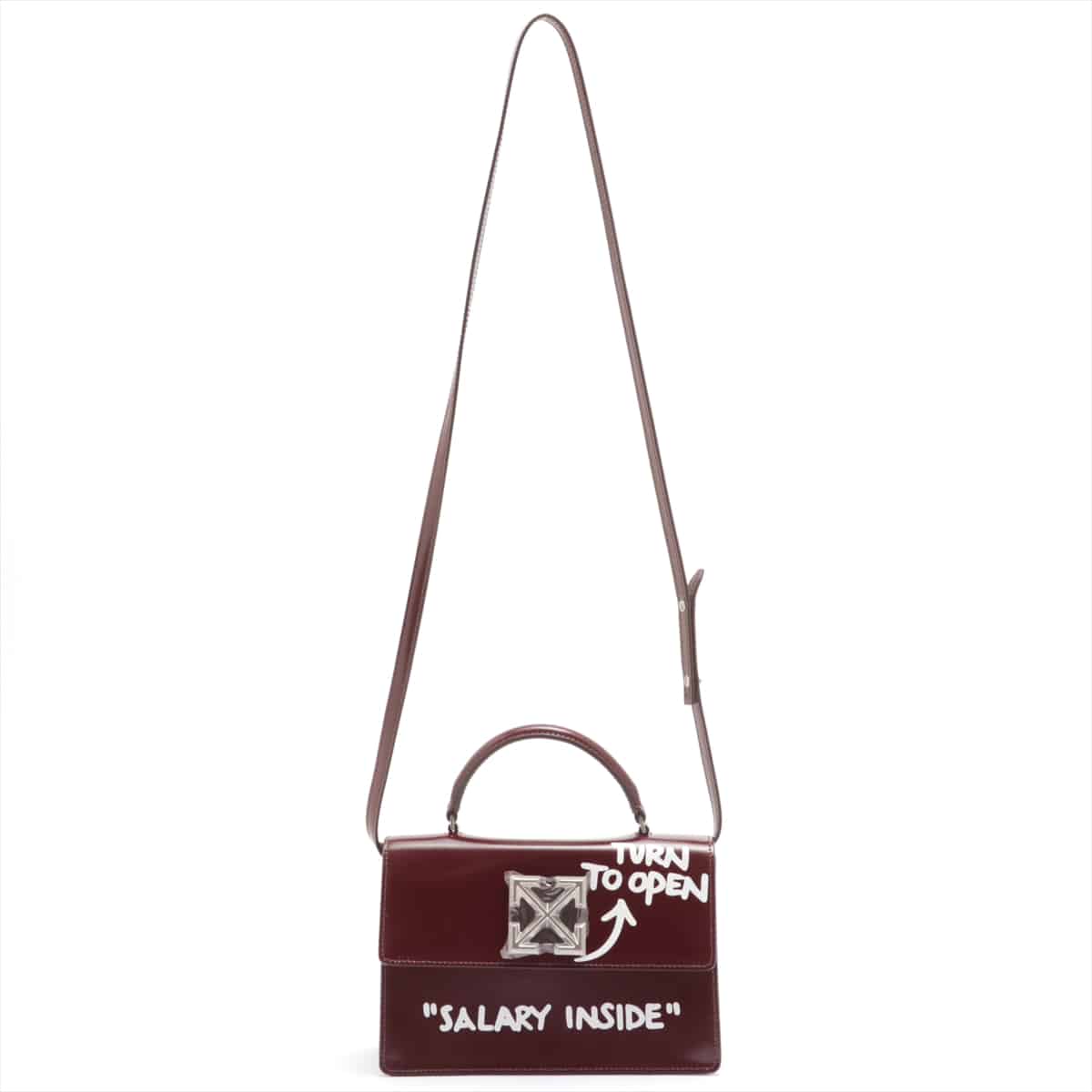 Off-White JITNEY Leather 2way handbag Brown