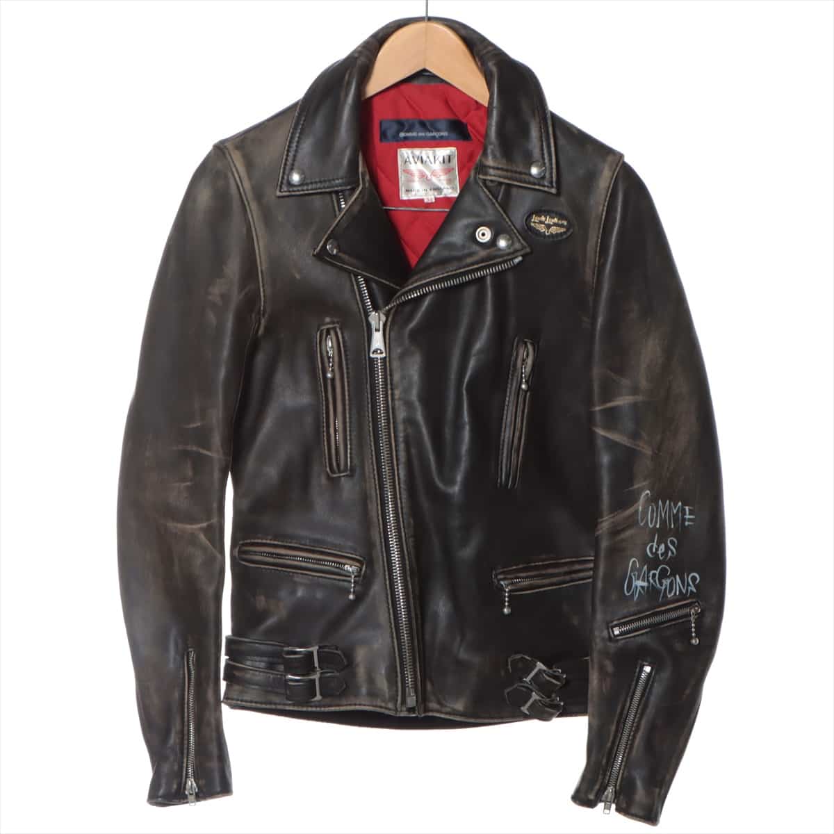 Comme des Garcons x Louis leather AD2016 Leather Leather jacket 34 Men's Black  KZ-J001