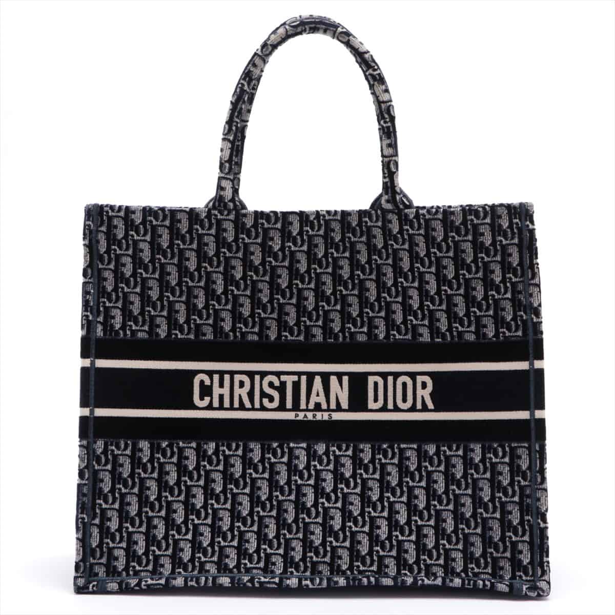 Christian Dior Book Tote Velour Tote bag Navy blue