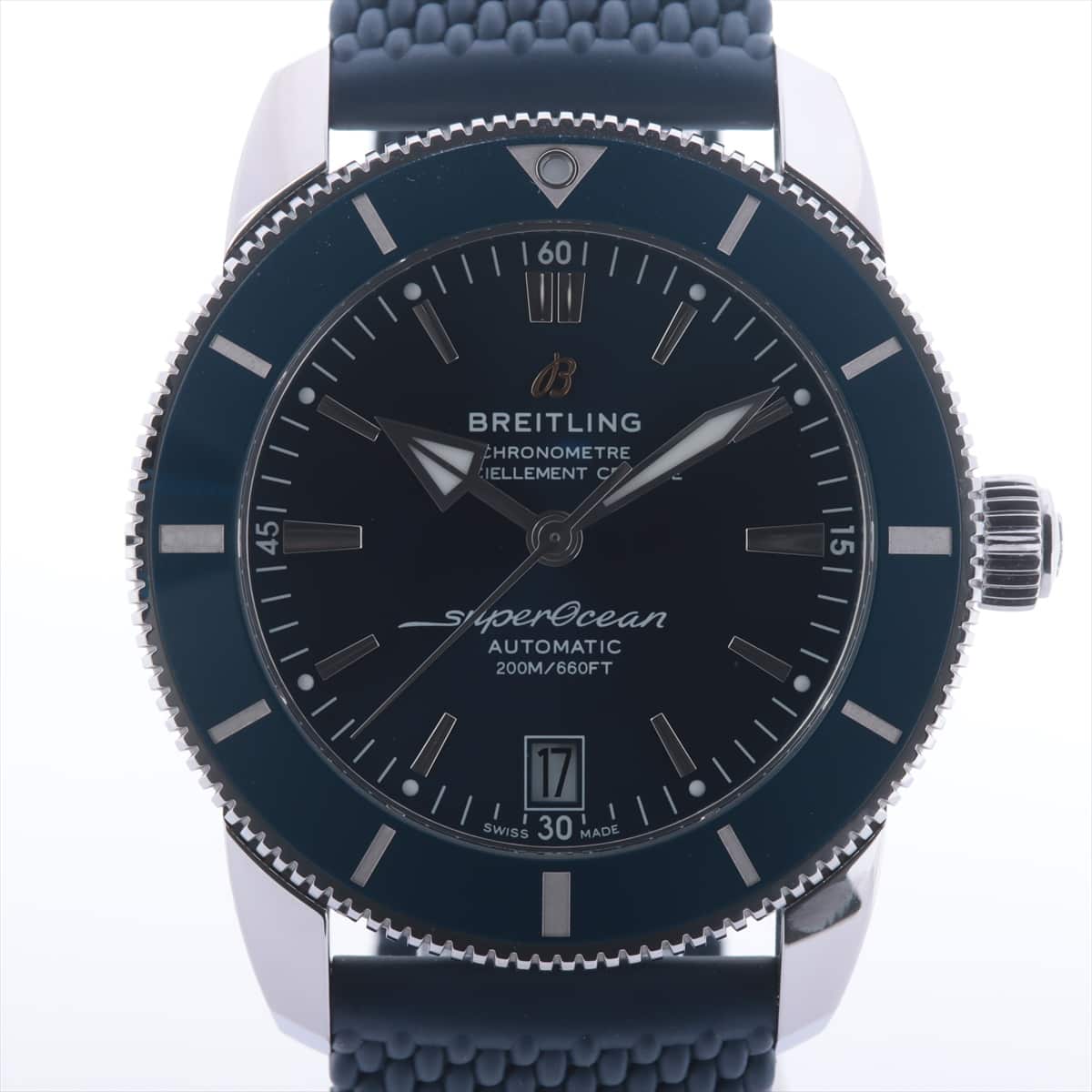 Breitling Superocean AB2010 SS & Rubber AT Blue-Face