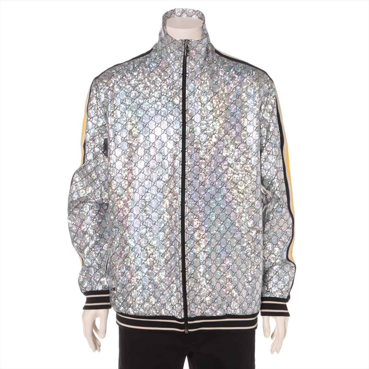 Gucci GG Nylon Sweatsuit S Men's Silver  Laminated sparkling