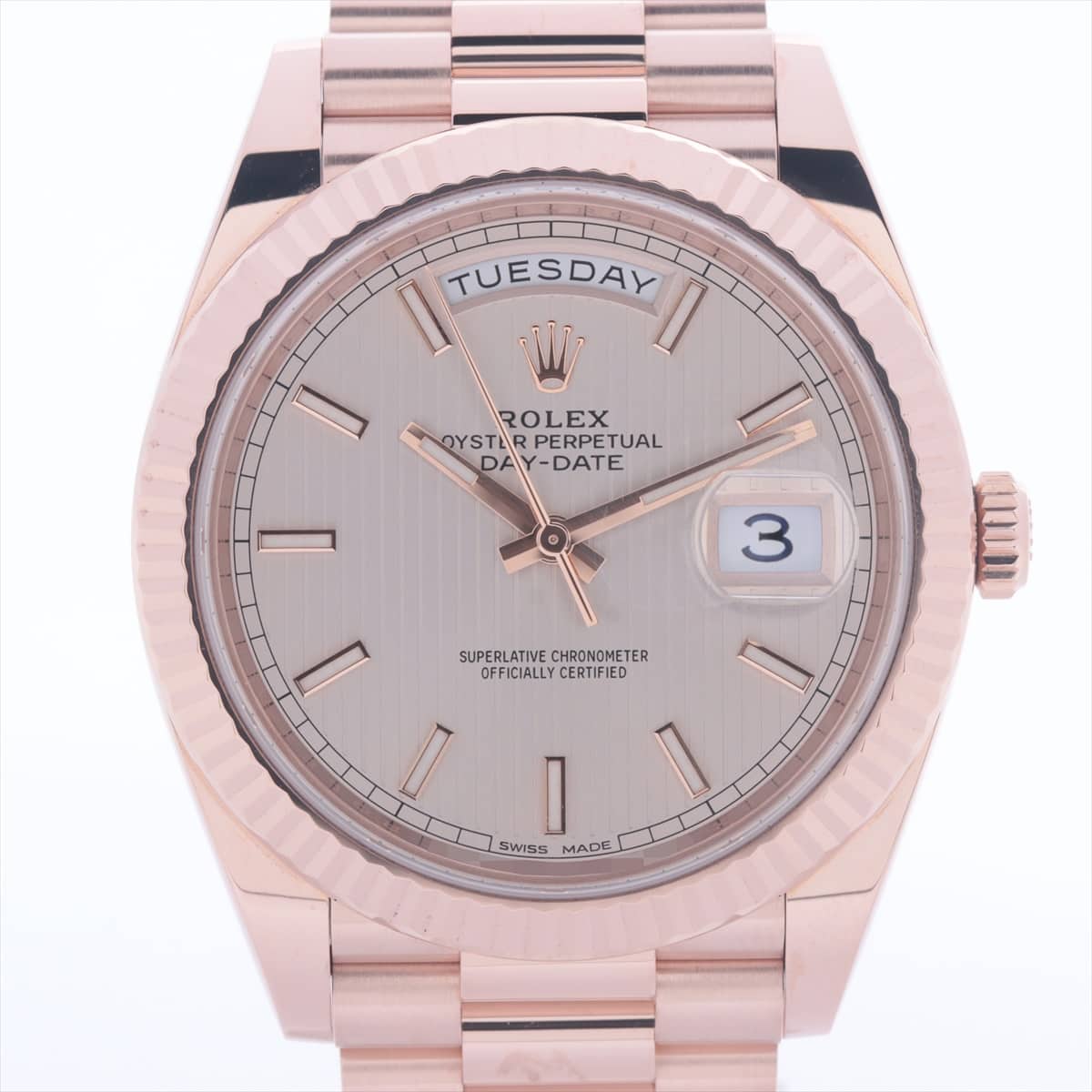 Rolex Day Date 228235 750 AT Champagne-Face Extra Link 2 Sundust tapestry