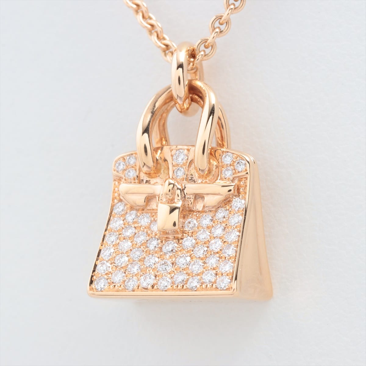 Hermès Birkin Amulet diamond Necklace 750 PG 10.4g D0.22