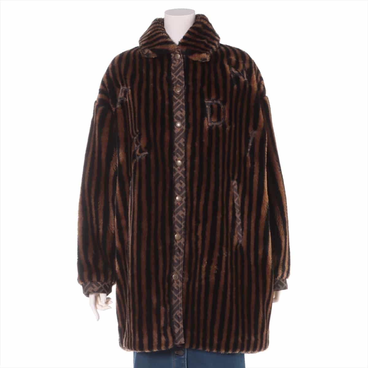 Fendi ZUCCa Faux fur coats 42 Ladies' Brown