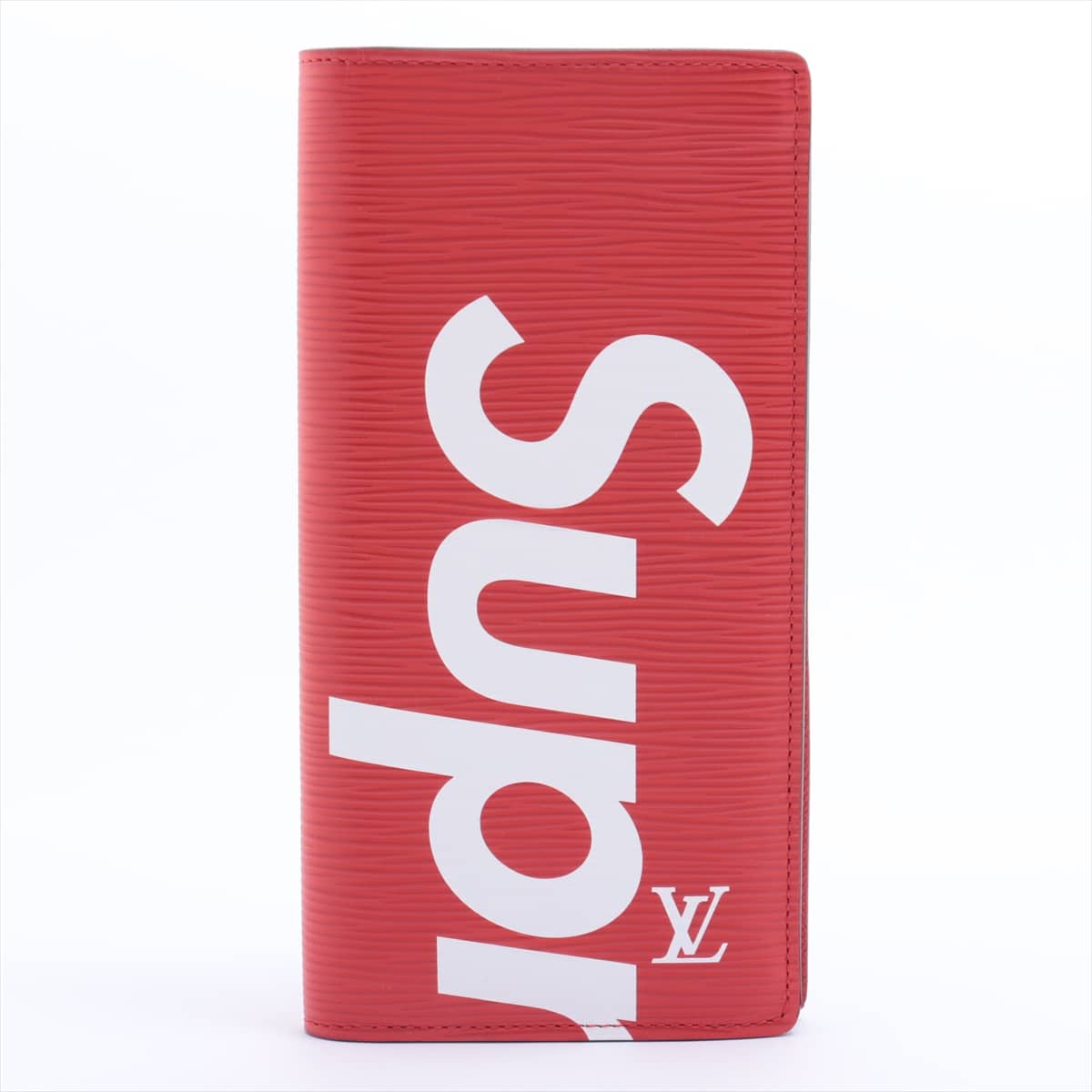 Louis Vuitton × Supreme Epi Portefeuille Brazze M67719 Leather Wallet Red CA1167