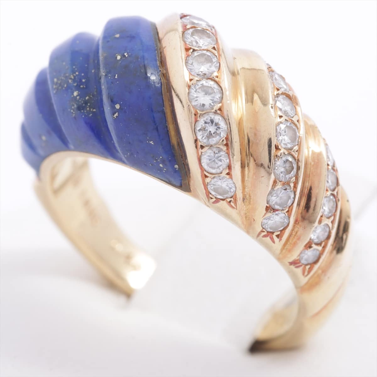 Van Cleef & Arpels Lapis lazuli diamond rings 18Kt YG 6.3g 0.40ct