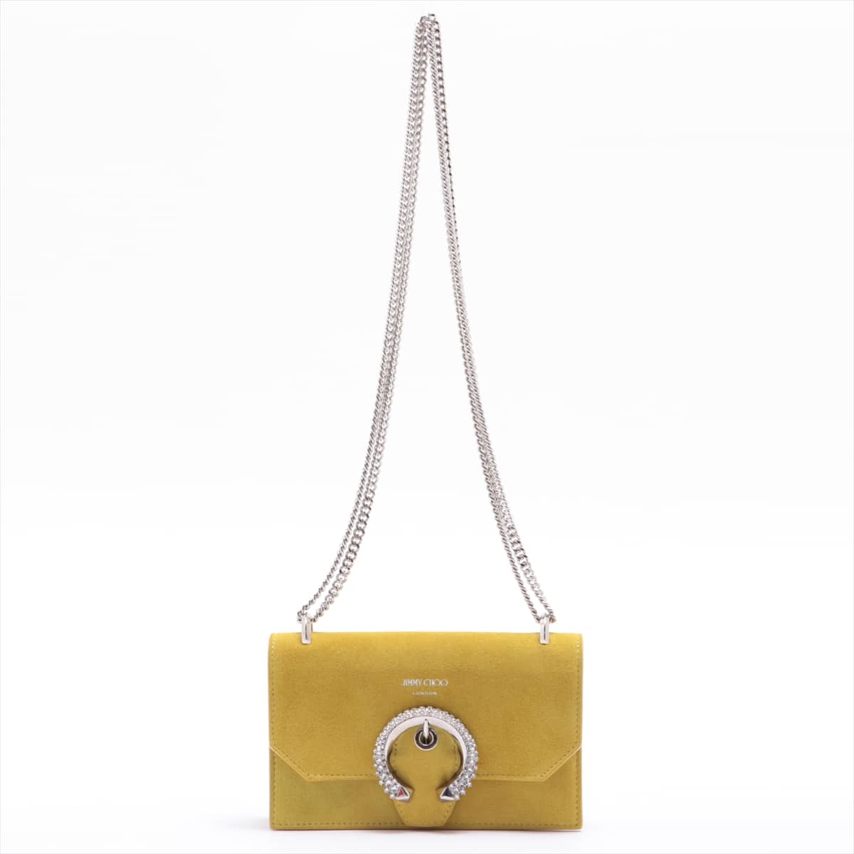 Jimmy Choo Madelyn Suede Chain shoulder bag Yellow