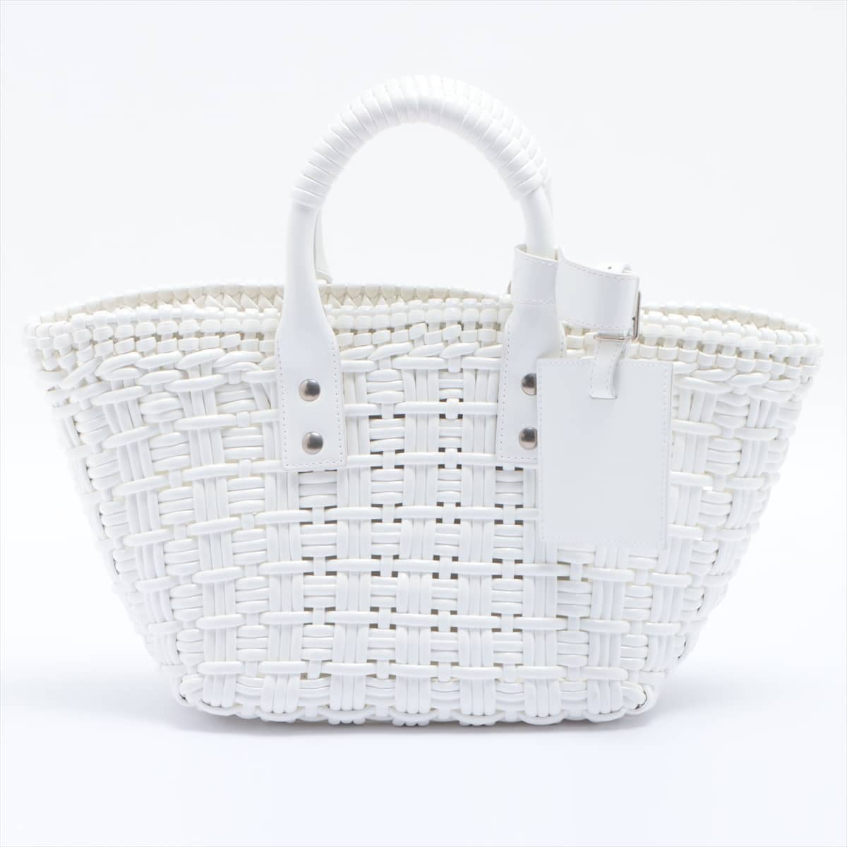 Balenciaga Bistro basket Straw 2way handbag White 671342