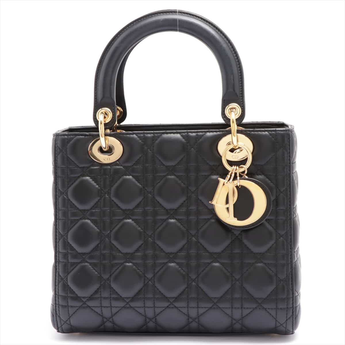 Christian Dior Lady Dior Cannage Leather 2way shoulder bag Black