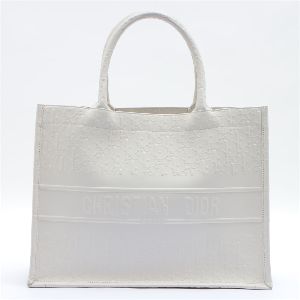 Christian Dior Book Tote Leather Tote bag White