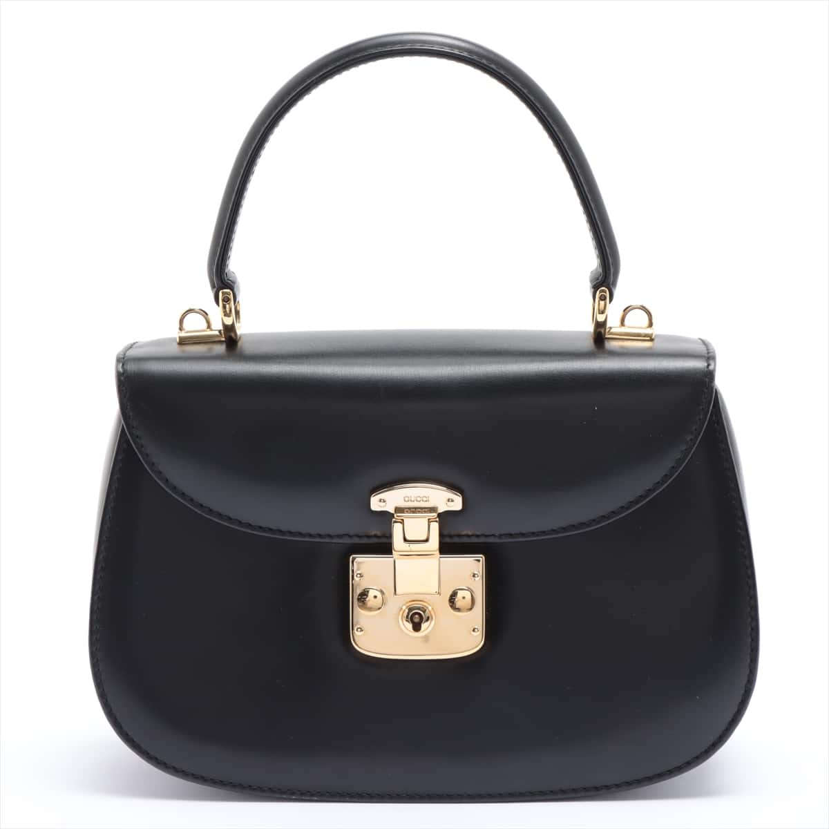 Gucci Lady Lock Leather Hand bag Black 000・46・0210