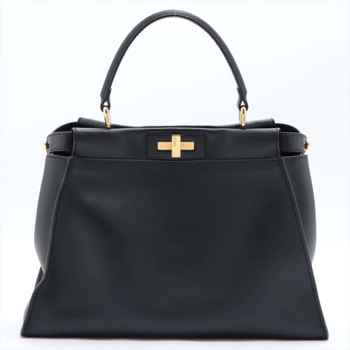 Fendi PEEKABOO REGULAR Leather 2way handbag Black 8BN290