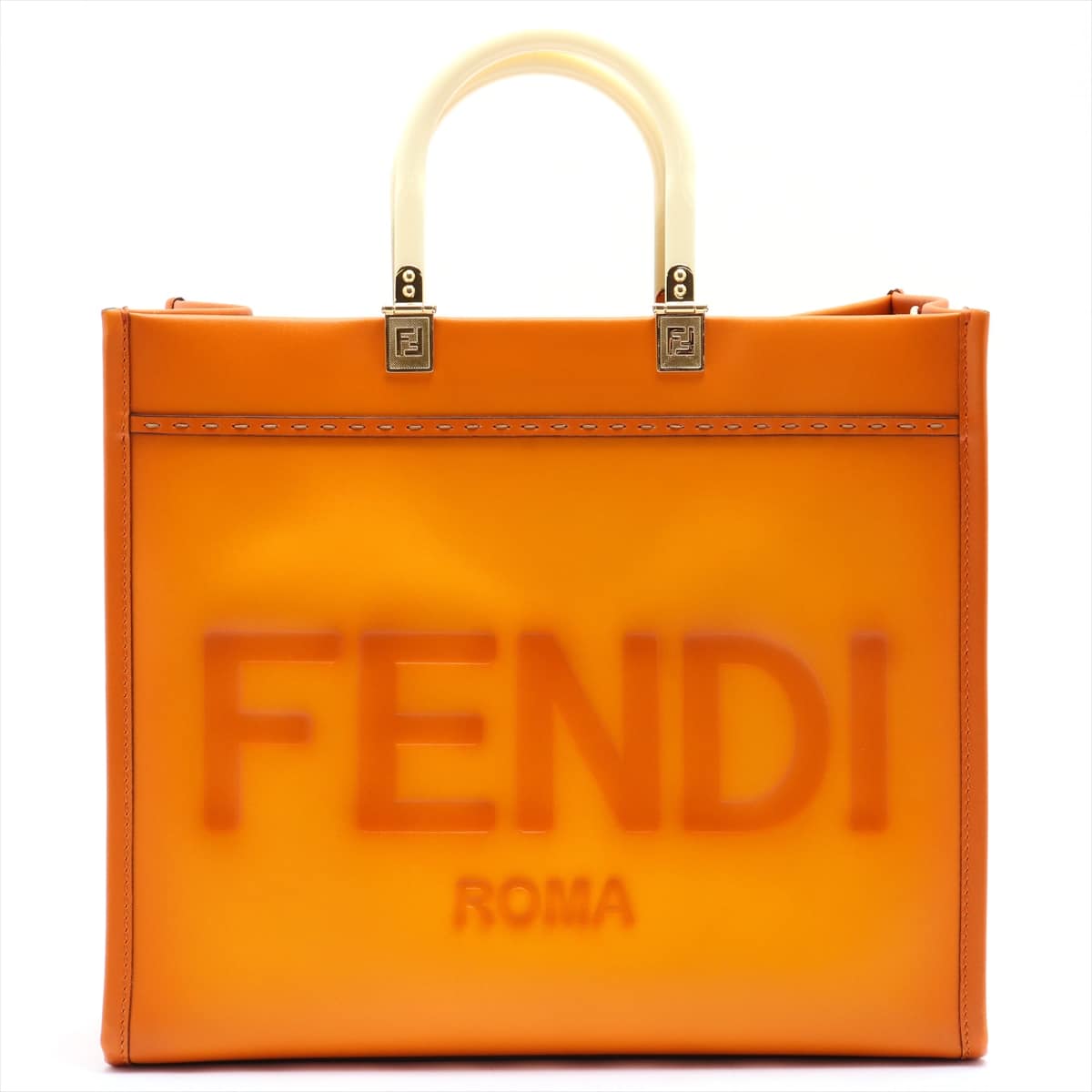 Fendi Sunshine Leather 2way handbag Orange 8BH386