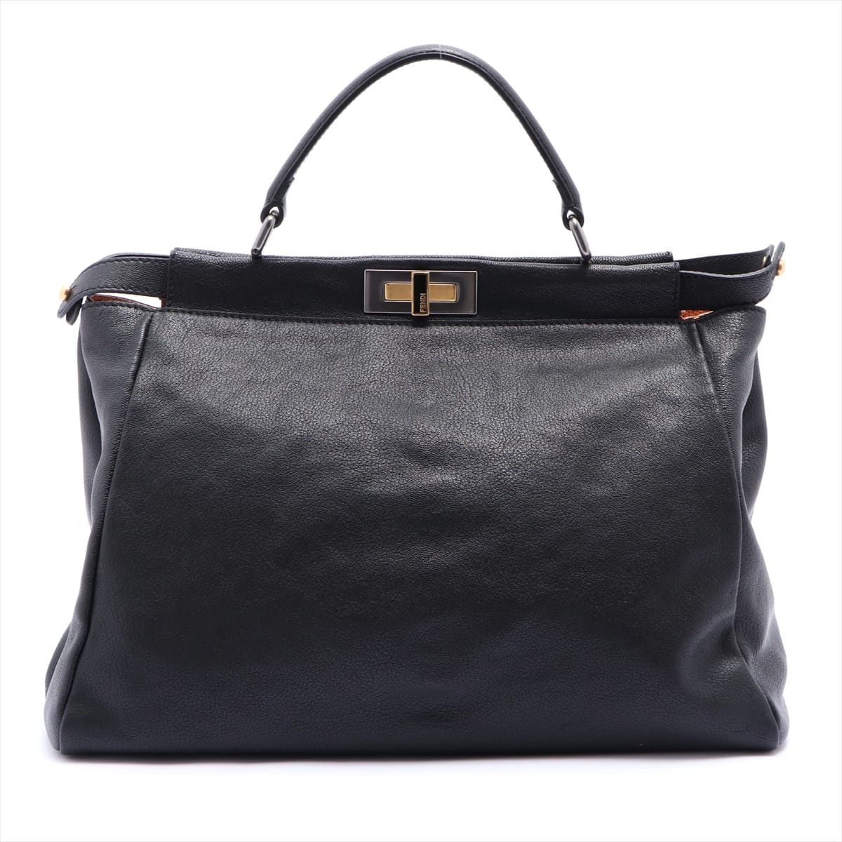 Fendi Peek-a-boo Large Leather 2way handbag Black 8BN210