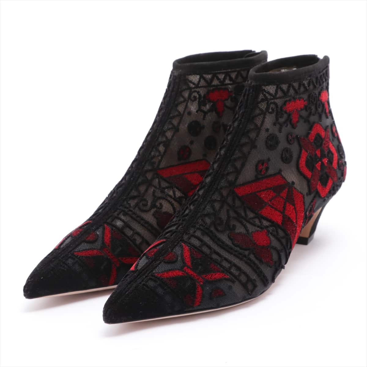 Christian Dior Mesh Short Boots 36 1/2 Ladies' Black