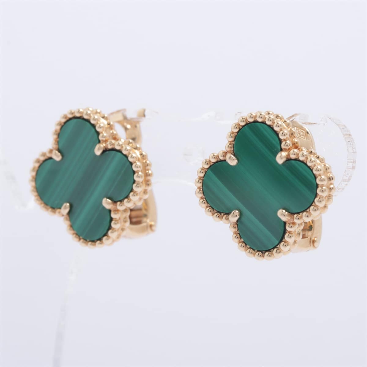 Van Cleef & Arpels Vintage Alhambra Malachite Piercing jewelry 750 YG 7.9g