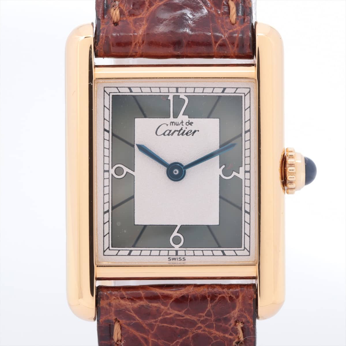 [Chrono] Cartier Must Tank Vermeil 925 & leather QZ White-Face