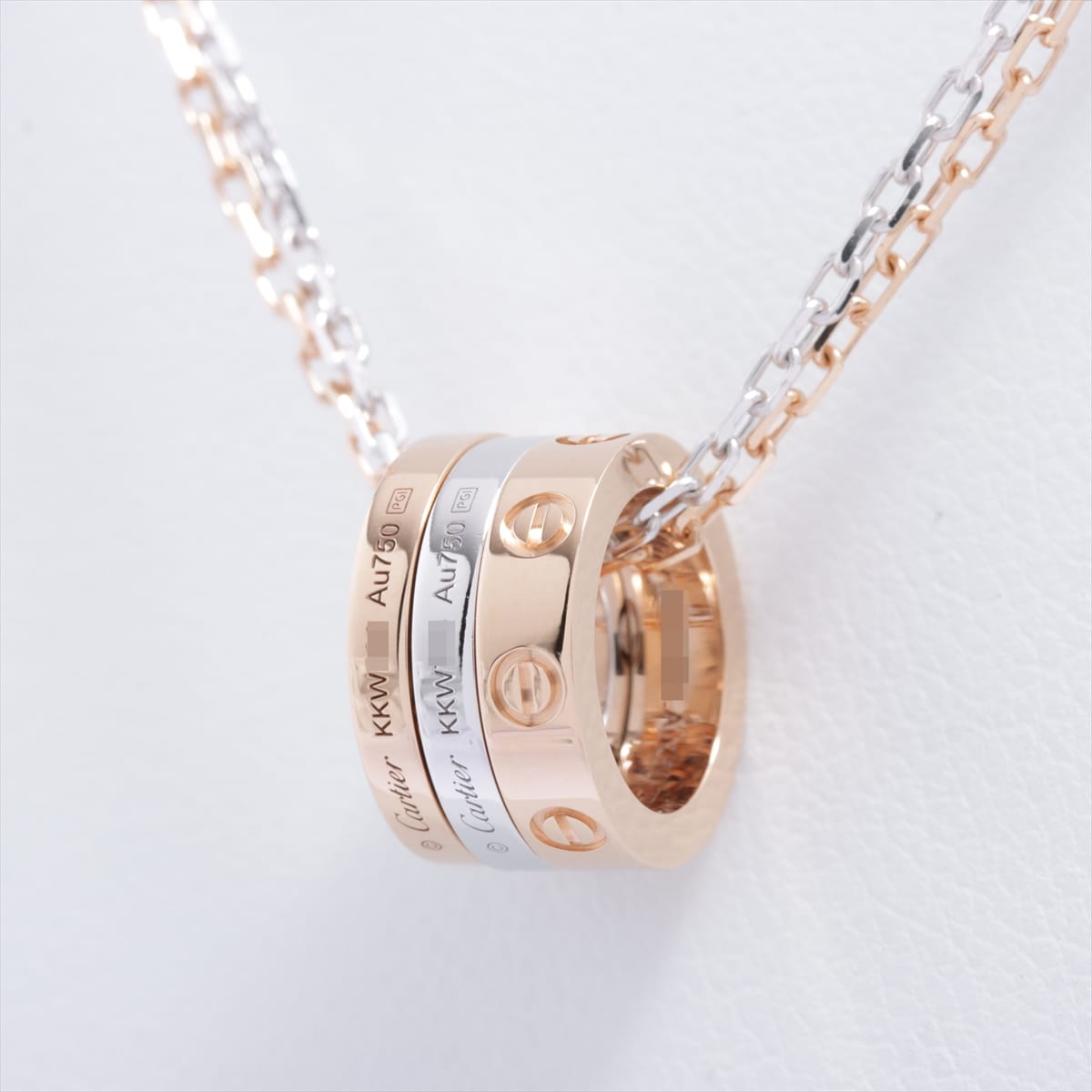 Cartier Love Three Hoop 6P diamond Necklace 750 PG×WG 8.8g