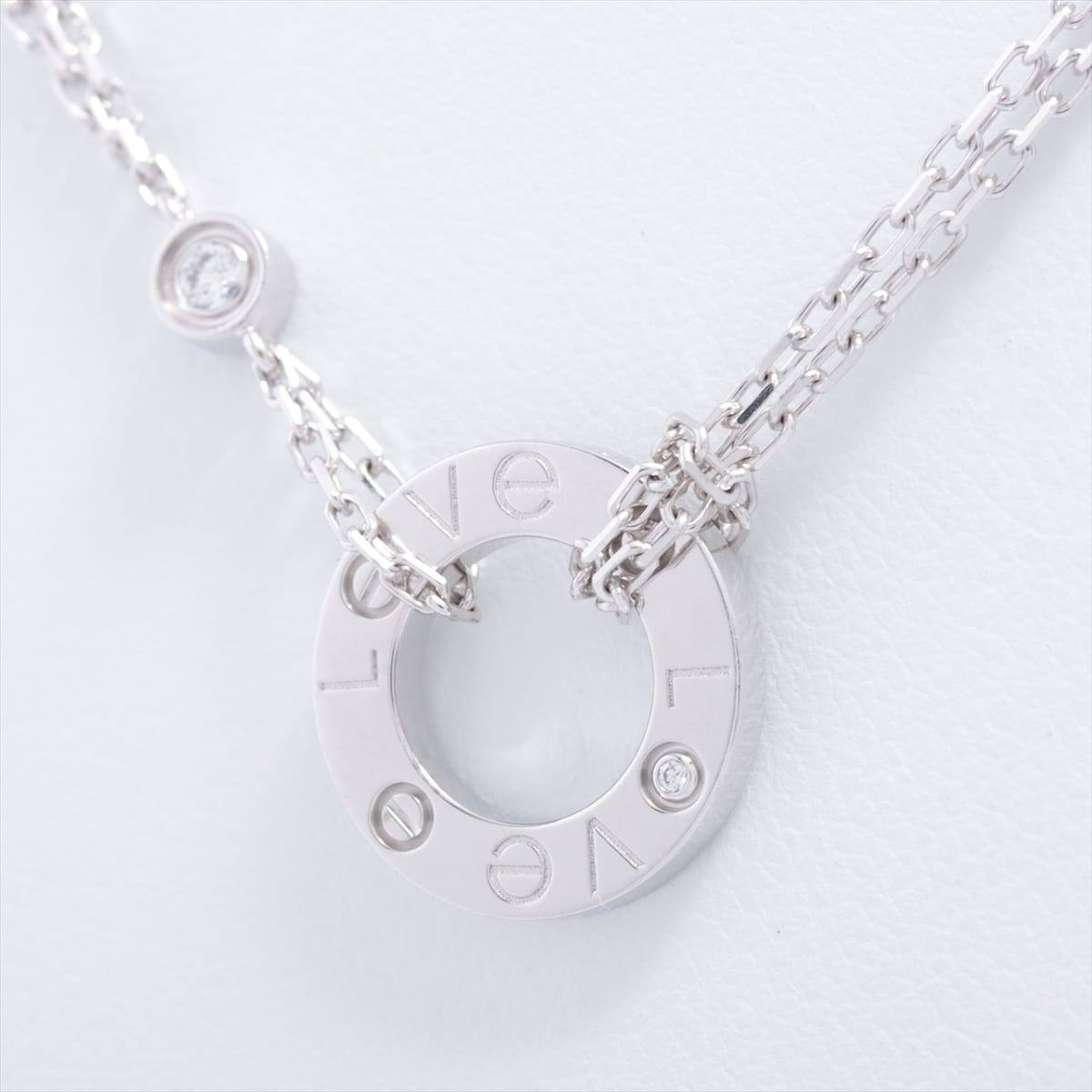 Cartier Love Circle 2P diamond Necklace 750 WG 6.7g
