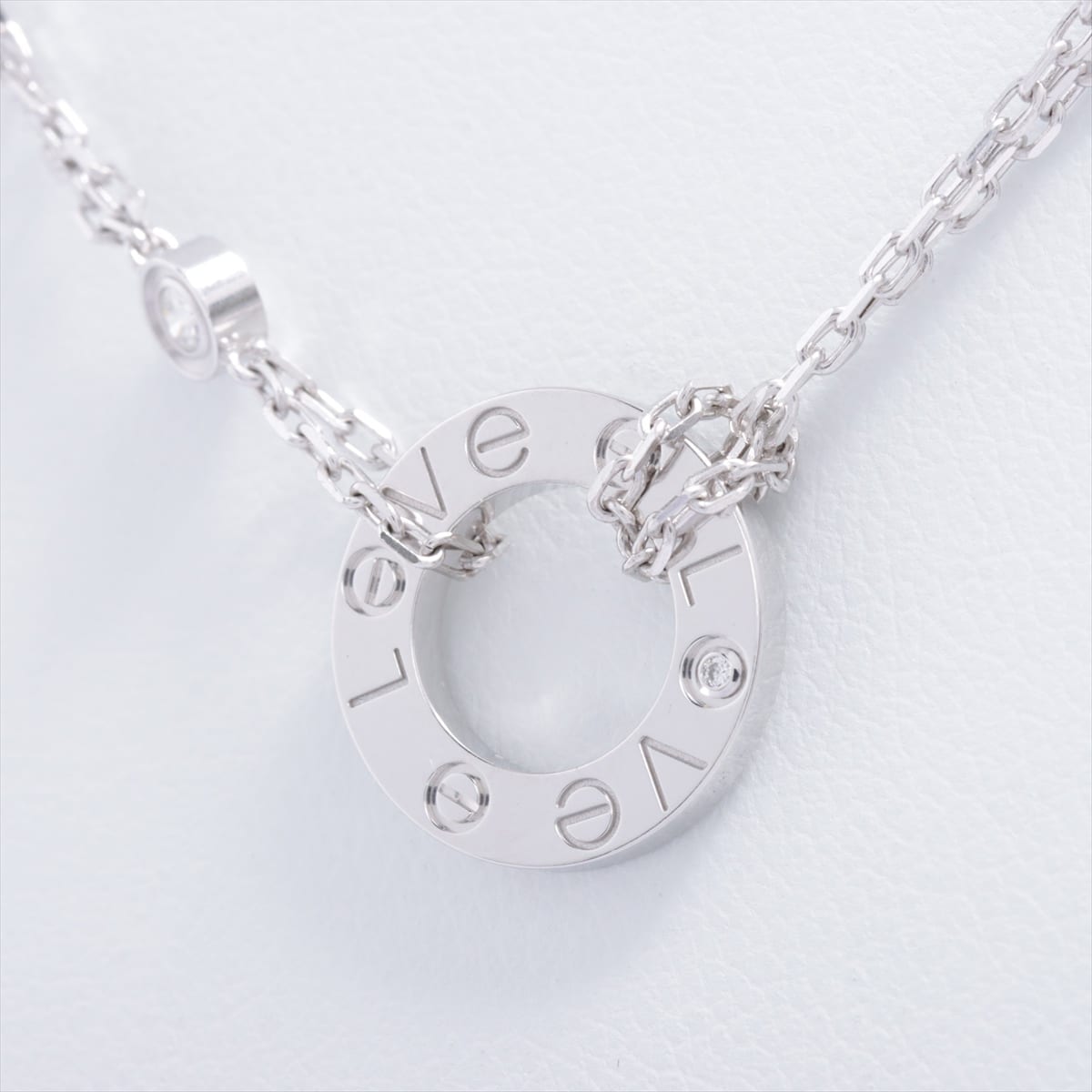 Cartier Love Circle 2P diamond Necklace 750 WG 6.6g