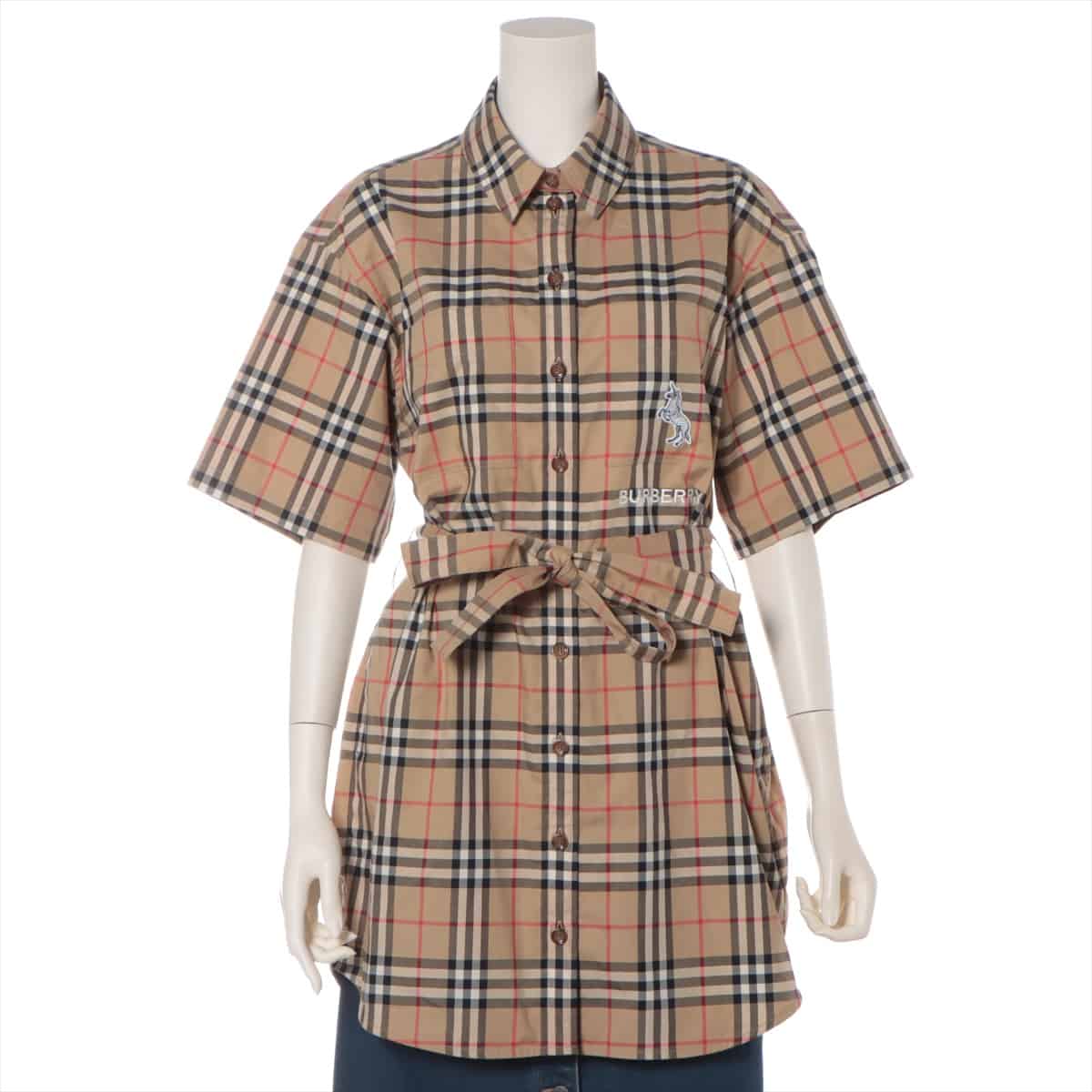 Burberry Nova Check Tissi period Cotton & Polyurethane Shirt dress 38 Ladies' Beige  8032154