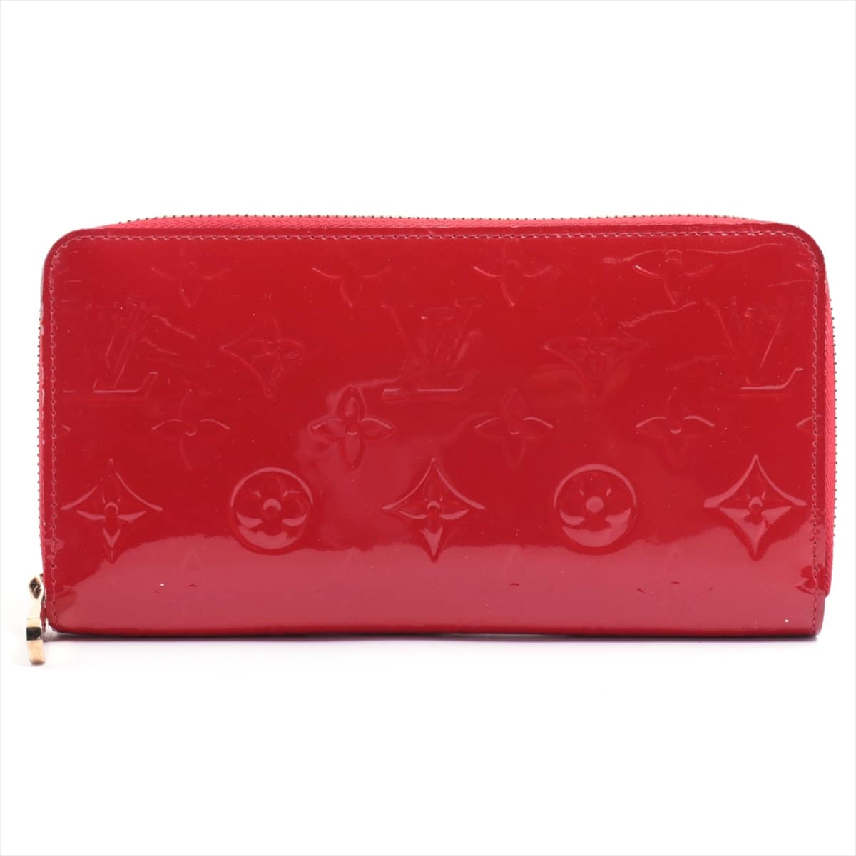 Louis Vuitton Vernis Zippy Wallet M90200 Cerise The coin purse is frayed on the zipper