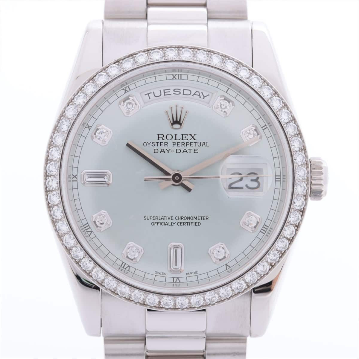 Rolex Day Date 118346A PT AT Iceblue-Face