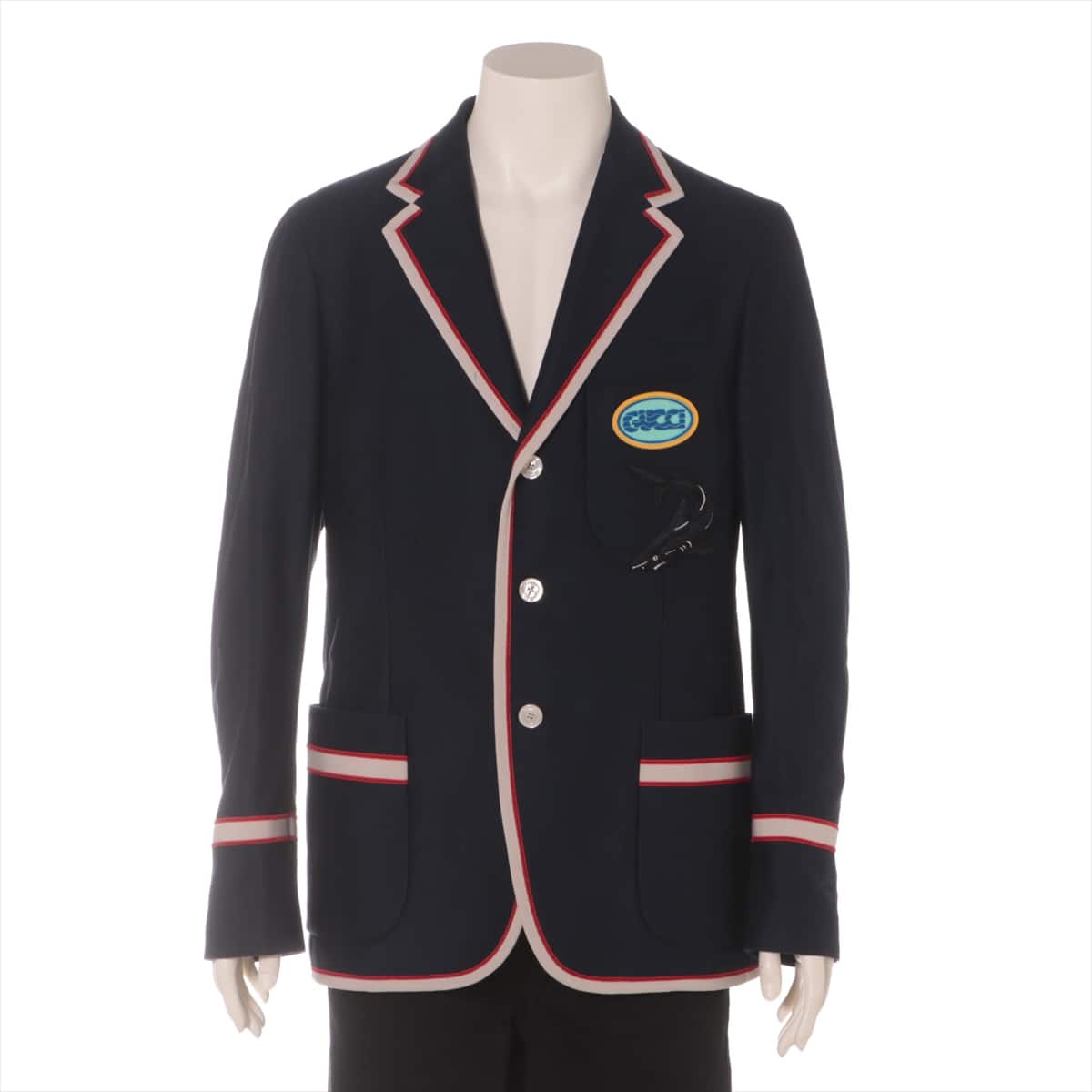 Gucci 18AW Cotton Tailored jacket 48 Men's Navy blue  blue patch