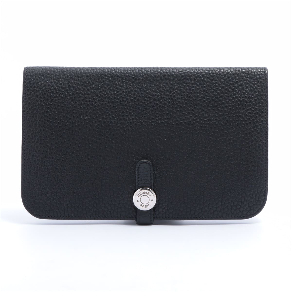 Hermès Dogon GM Taurillon Clemence Wallet Black Silver Metal fittings □P:2012